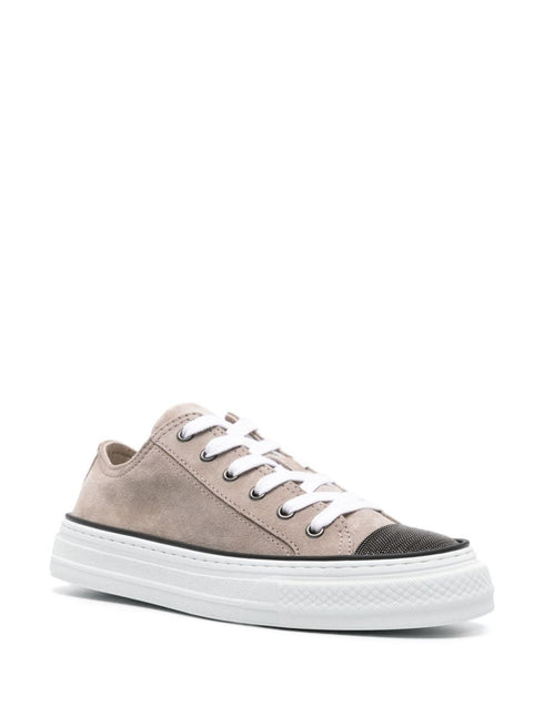 Monili-chain suede sneakers